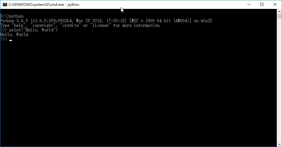 从cmd中进入python环境 Learning Python